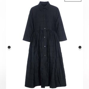 Bitte Kai Rand Black Quilted Shirt Dress Size Small